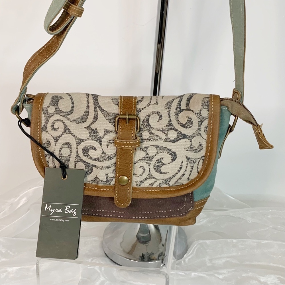 Myra Bag 
Leaf Print Small and Cross Body Bag